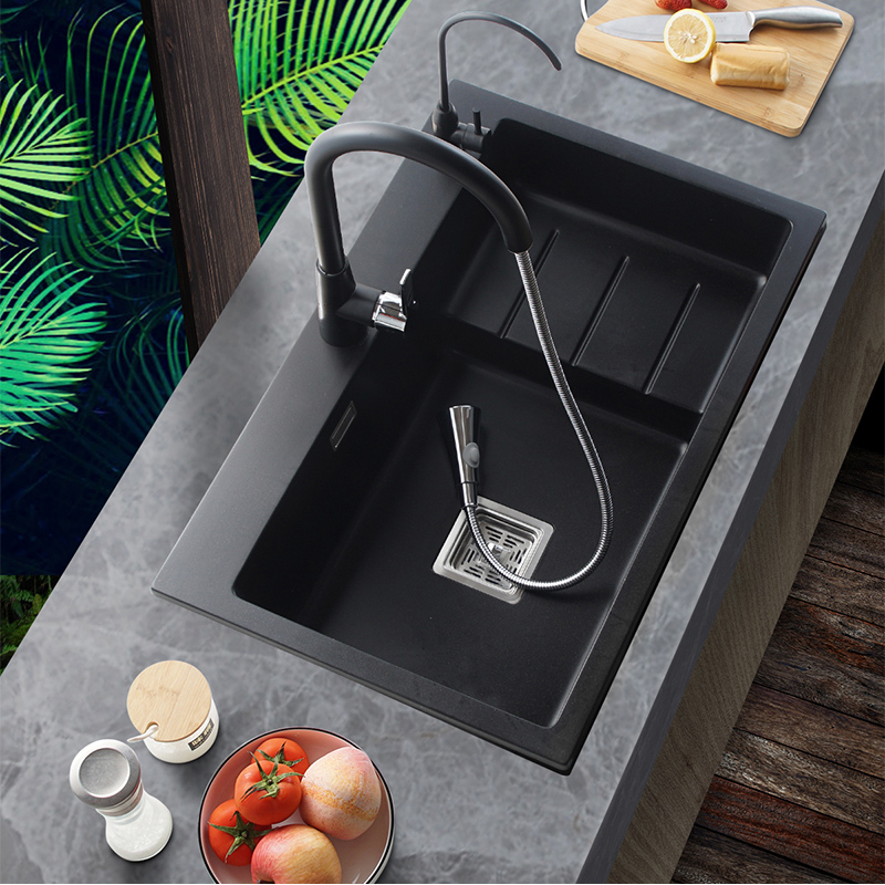 Sander Bathroom Import Quartz Stone Sink Kitchen Wash Basin Granite Dishwashing Basin Single Sink Thickened 7348
