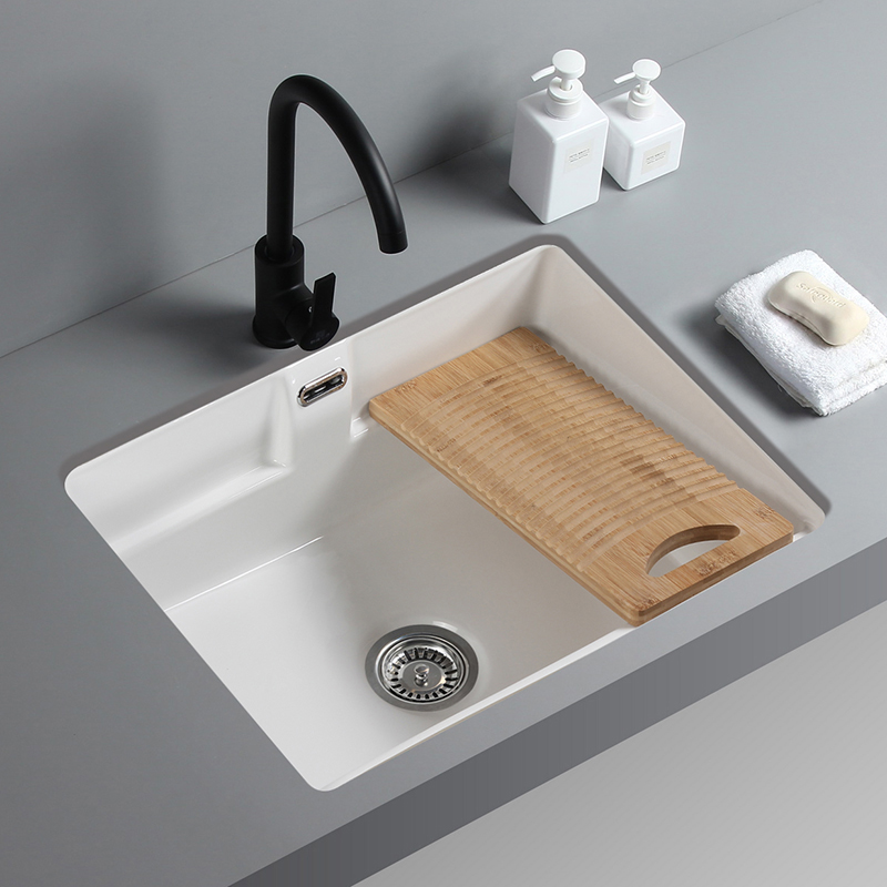 Cid Balcony ceramic deepening flat wash basin sink Home counter counters recessed square detachable washboard