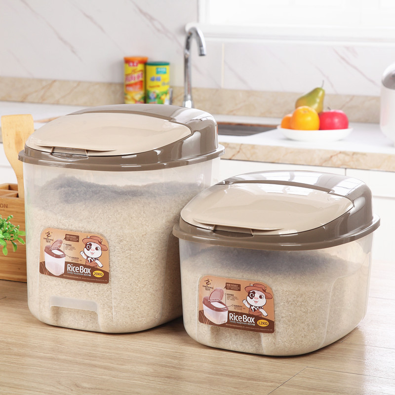 Household 25 kg 40 kg rice barrel kitchen rice tank grain mixed grain moisture proof storage bucket plastic rice box flour jar