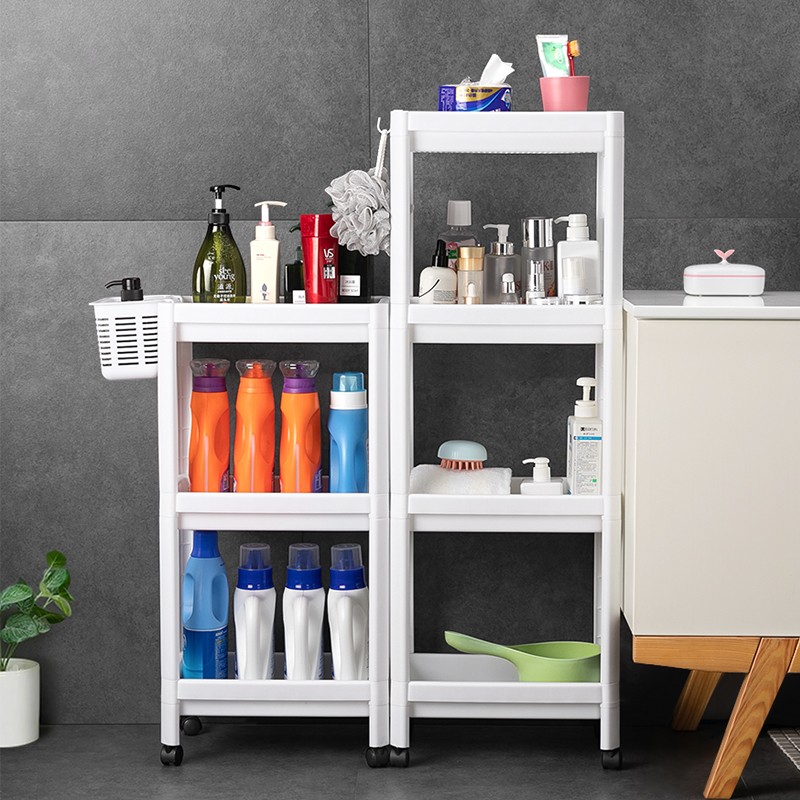 Cart Bathroom with multi-layer makeup room facial basin shelf plastic landing shelf