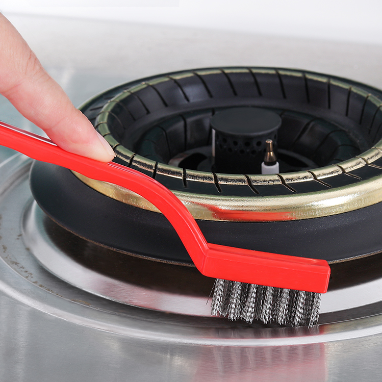 Gas stove special cleaning brush Stove gap brush Gas stove brush Wire brush Kitchen brush 3pcs