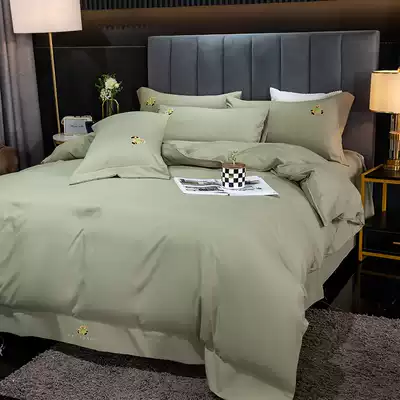 Picasso four-piece bed hats light luxury style simple modern Nordic nude sleeping full cotton sheets quilt cover ins