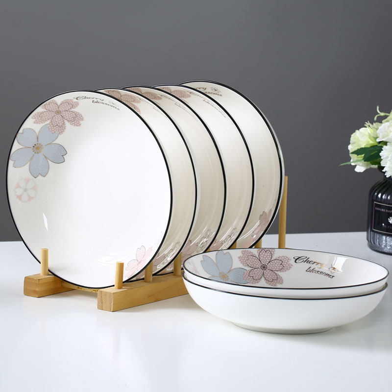 Uesteem Small Fresher Plate Eu Style Home Plate Composition Ceramic Round Dinner Plate Thickened 10 6 minimalist creative discs