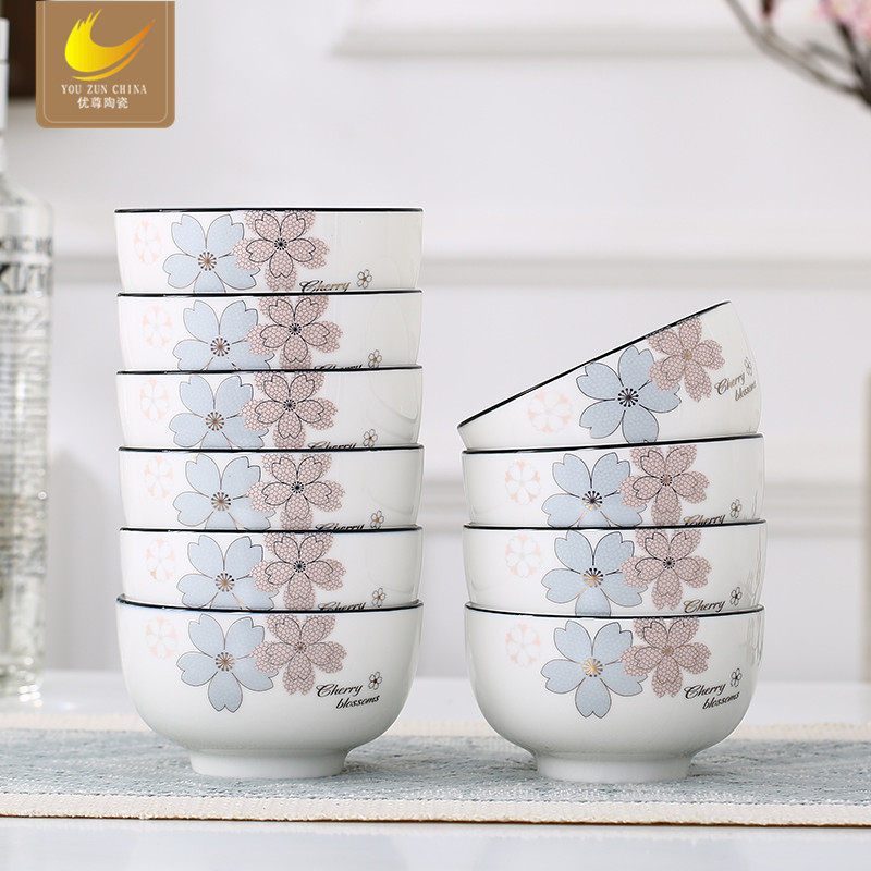 Superior Ceramic Rice Bowls 10 Home Eating Bowls Thickened increased capacity 5-inch Euro-style minimalist Creative Bowl