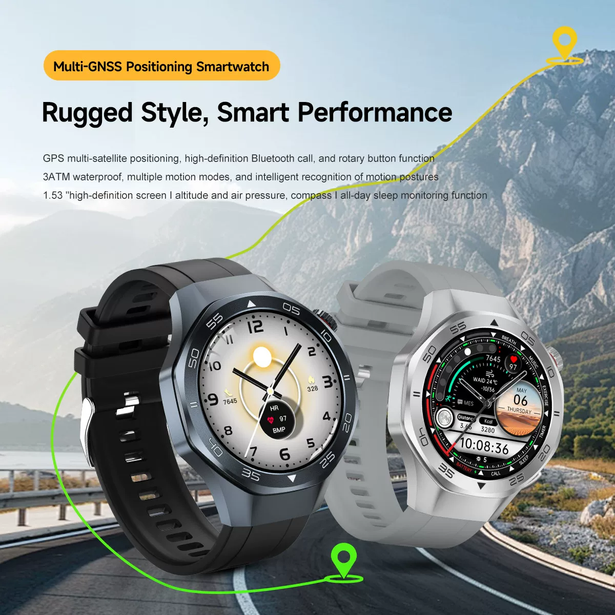 Умные часы с GPS-отслеживанием, компас, смарт-часы