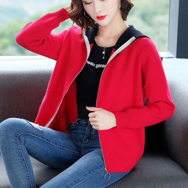 Đầu mùa xuân ăn mặc 2020 mới hàng đầu mùa xuân mùa thu Ladies áo len Coat nữ dệt ra đan cửa hàng cardigan