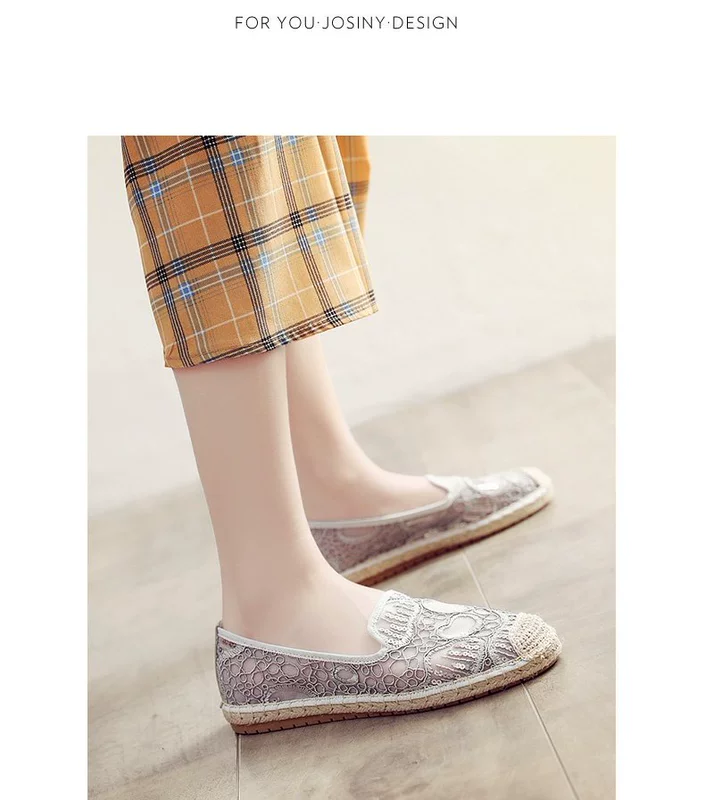 Zhuo Shini giày đơn của phụ nữ mùa xuân 2020 mới lưới giữa miệng tròn mũi giày thấp trên giày sequins thời trang giày ngư dân giản dị - Giày cắt thấp