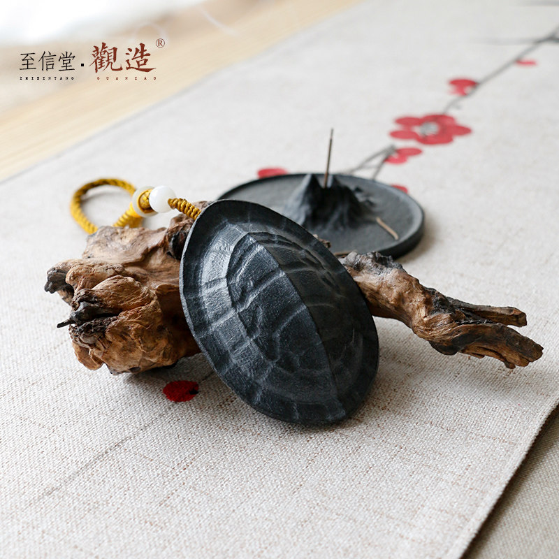 Guanzao handmade black gold stone tea pet Creative boutique turtle shell stone ornaments can raise lucky tea play stone tea pet