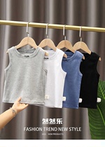 Boys sleeveless cotton small vest summer T-shirt Western style childrens clothing baby thin bottoming shirt summer wear tide