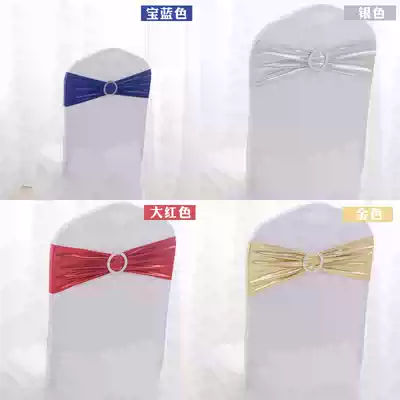 10 hot stamping chair back Flower strap free stretch hotel chair cover decoration bow wedding wedding dining room