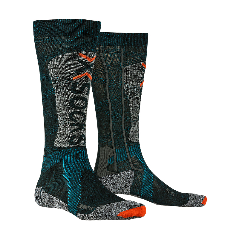 X-SOCKS Energizer Lightweight Ski Socks Men's and Women's Ski Energizer Lt 4 0 Petrol Green