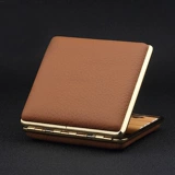 Мужской ультратонкий портативный ретро портсигар из нержавеющей стали, из натуральной кожи, подарок на день рождения