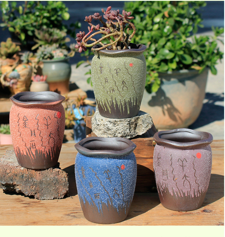 Ceramic flower pot basin mage old high running the flesh creative move indoor restoring ancient ways is coarse pottery small fleshy plant flower pot