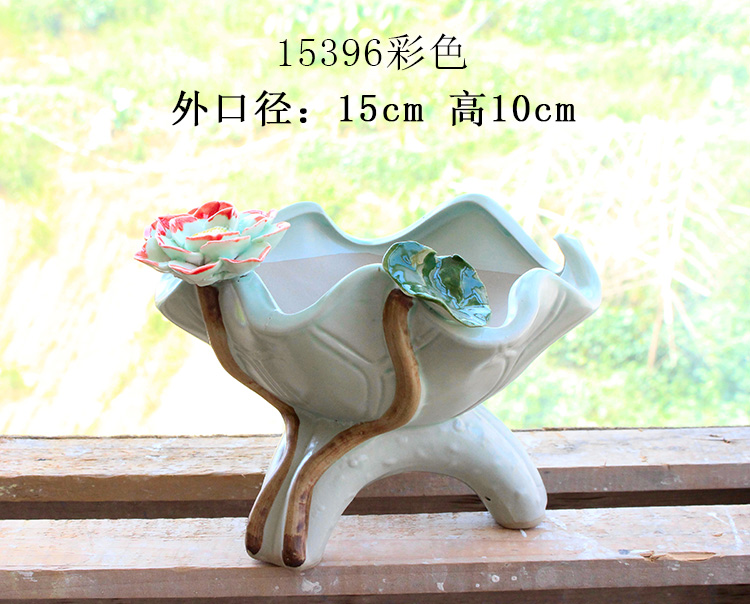 Chinese ceramic flowerpot more meat desktop type ceramic POTS creative three - dimensional green plant lotus leaf hand, flower POTS