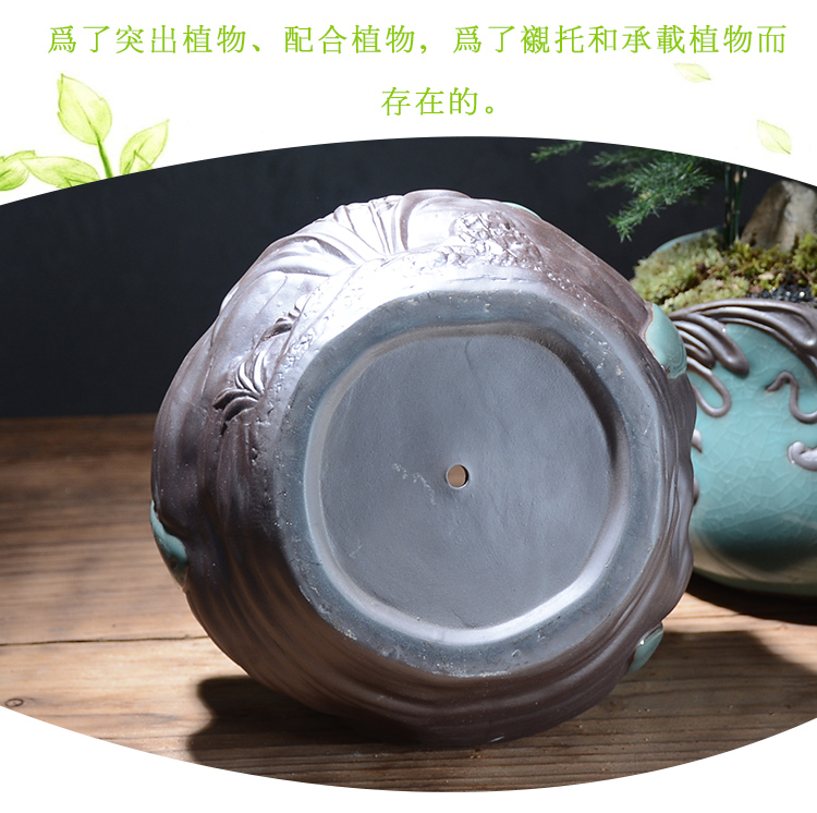 King elder brother up with ceramic flowerpot more meat contracted creative household clearance wind large diameter fleshy green, the plants in China