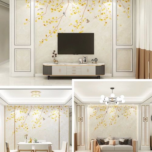 Индивидуальная новая китайская стиль цветок, птиц и птиц гинкго лист гостиной