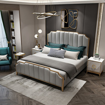 New port style light extravagant double bed modern minimalist bedroom with wedding bed 1 8 m net red bed mattress bed head cabinet composition