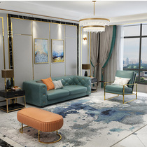 American Light Lavish Sofa Real Leather Living Room Big Family Type Creative Harbor style Villa Like rear Modern leather sofa Portfolio