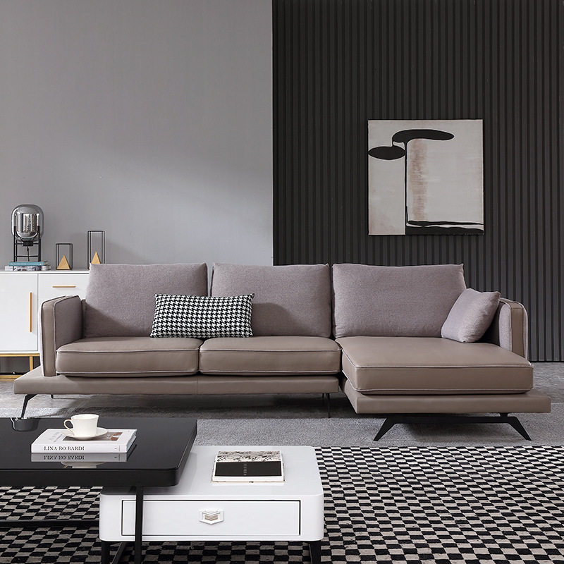 Italian Style Light Lavish Sofa Imported Head Nappa Leather Sofa Combo Nordic Modern Minima With Acoustic Sofa