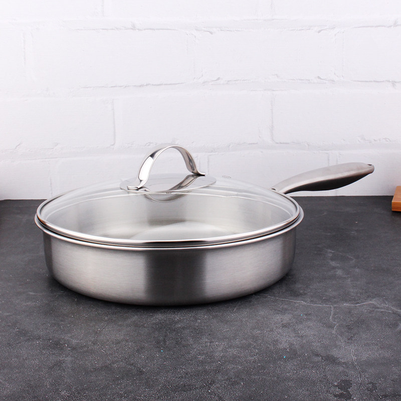 304 stainless steel uncoated pan non-stick pan fried egg pie steak frying pan gas stove induction cooker universal