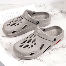 Cave shoes mens non-slip soft bottom summer personality Baotou slippers wear fashion mens wild beach sandals trend