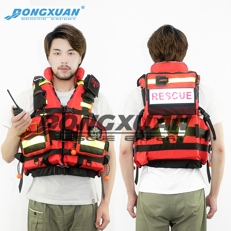 DONGXUAN water rescue life jacket torrent white water fire blue sky heavy buoyancy special life jacket
