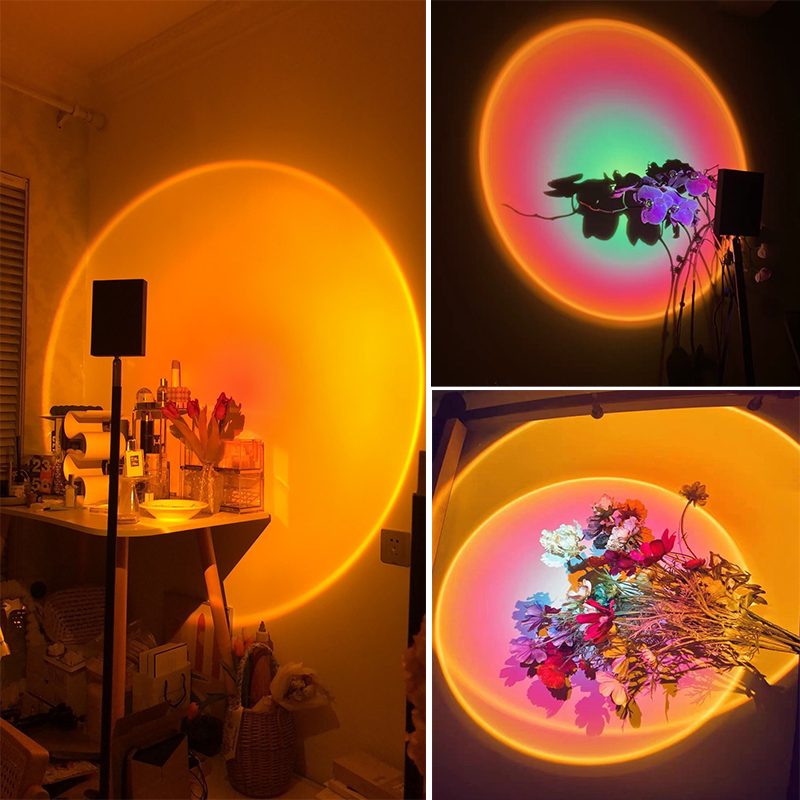 Internet celebrity mandalaki with the same style of sunset red sun does not set live broadcast background atmosphere lamp creative art bedside afterglow