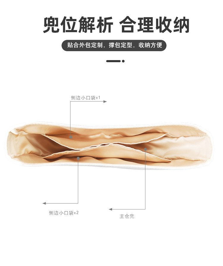 Сумка Сумка бак 适用于lv loop 定型收纳内胆 杜邦纸+丝绸内衬  豌豆月牙内胆包撑