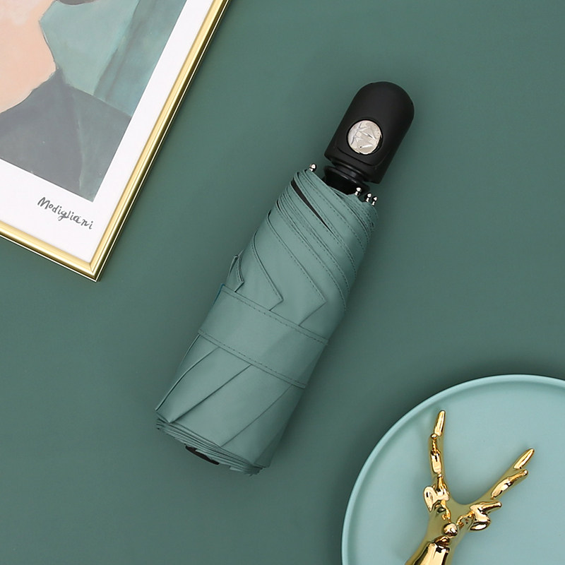 Fully automatic sunshade female small portable five-fold sun protection against UV rain s umbrella clear and rain dual-use sunshade