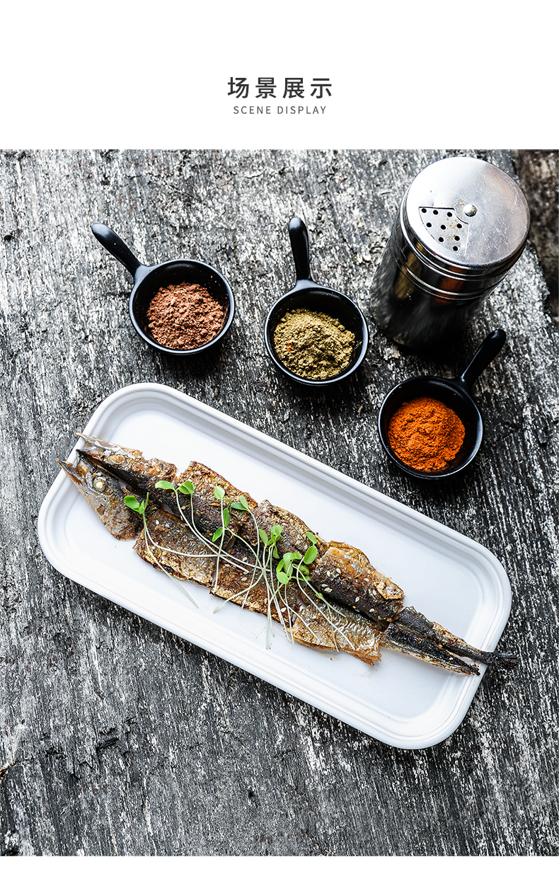 European matte enrolled porcelain rectangular plates of sushi household food dish western food all the dish tray was the features dishes