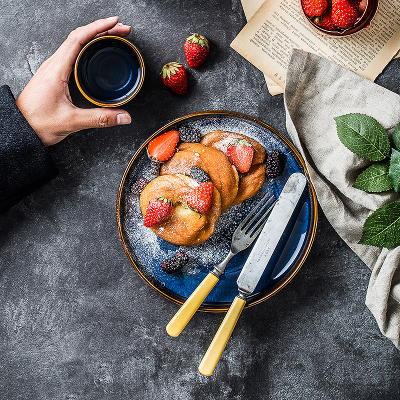 A Japanese dish dish creative artistic conception tableware of pottery and porcelain move hotel western - style food restaurant steak plate of flat plates