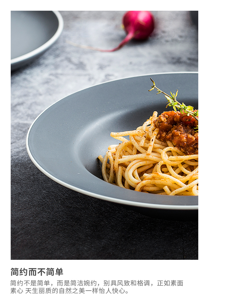 INS Nordic straw ceramic plate of pasta dish, creative household soup plate deep expressions using western food dish breakfast dish plate