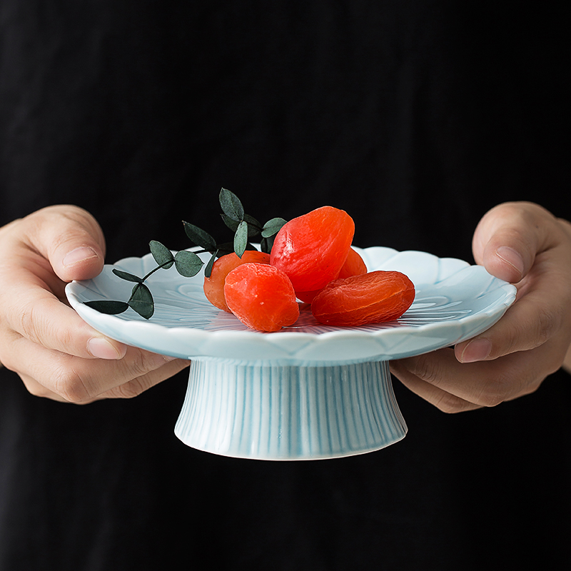 Japanese ceramics compote home sitting room creative high tribute of disc dessert plate all the dried fruit for plate