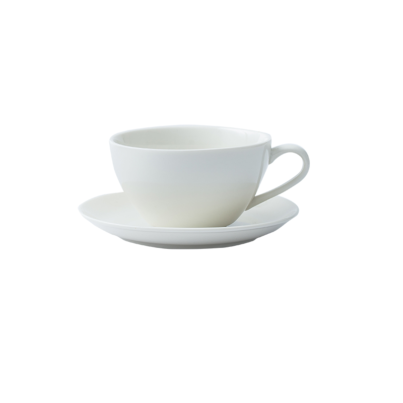INS Nordic ceramic coffee cups and saucers suit household contracted and pure white, large capacity afternoon tea custom printed