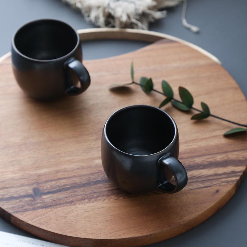 Japanese metal glaze ceramic coffee cup small capacity Italian espresso trumpet enrichment contracted hangers coffee cup