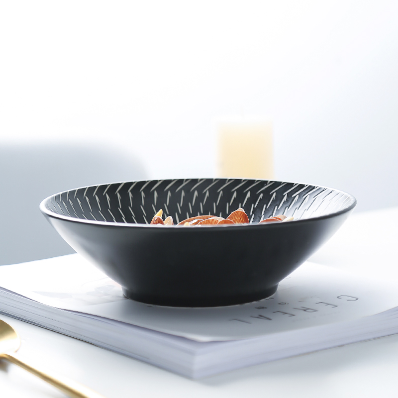 Japanese ceramics of fruit vegetable salad bowl household deep rainbow such use creative artistic conception food cold dish hotel restaurant tableware