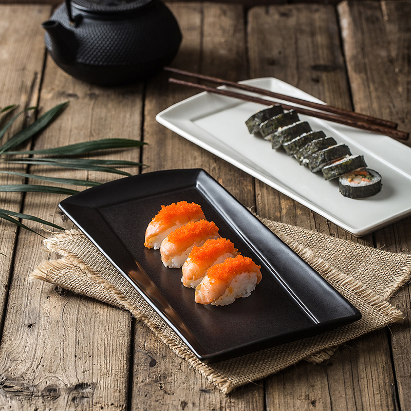 Japanese rectangle ceramic sushi plate household contracted date, western - style food dish fish dish dish plate tableware custom