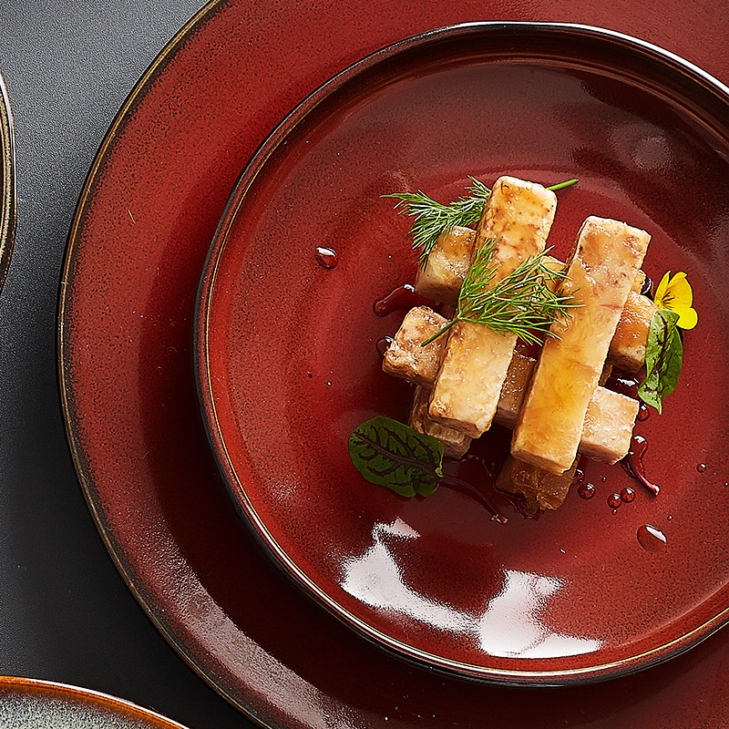 Creative Japanese ceramic plate of household 0 beefsteak dish breakfast dish restaurant tableware plate characteristics of cold dishes