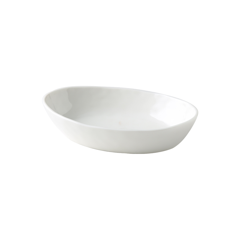Nordic white ceramic oval for FanPan household cheese plate tableware pan deep cold dishes soup plate characteristics