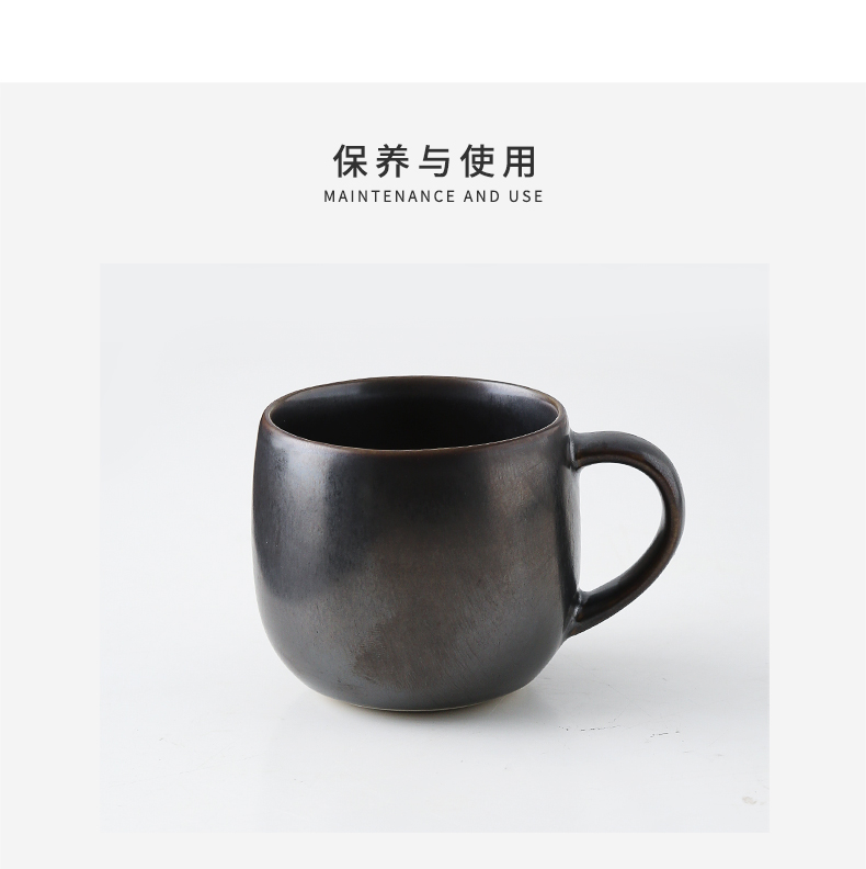 Japanese metal glaze ceramic coffee cup small capacity Italian espresso trumpet enrichment contracted hangers coffee cup
