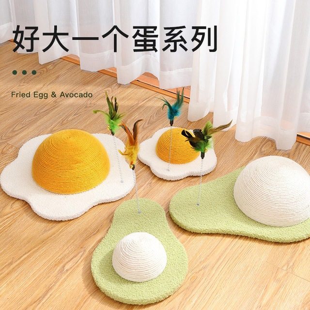 Cat Grip board Egg Yolk Bull oil Fruit round Grinding Claws Grab Ball Standing Sisal Abrasion Resistant to Falling Litter Cat Climbing Cat Toy-Taobao