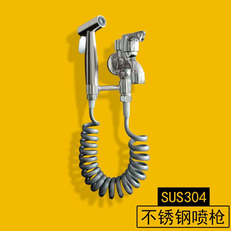304 toilet spray gun Tap into two out women wash toilet toilet wash high pressure nozzle wash butt