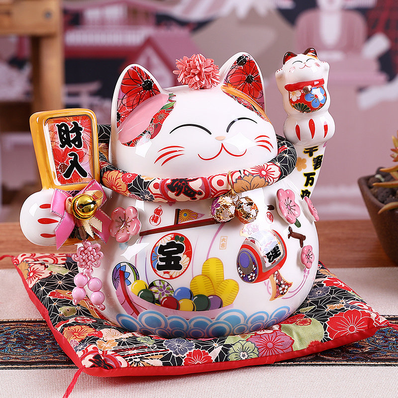 Genuine Zhao Cai Cat Ornament Large Fat Cai Cat Shop Open Gift Ceramic Piggy Bank Creative Home Decorations