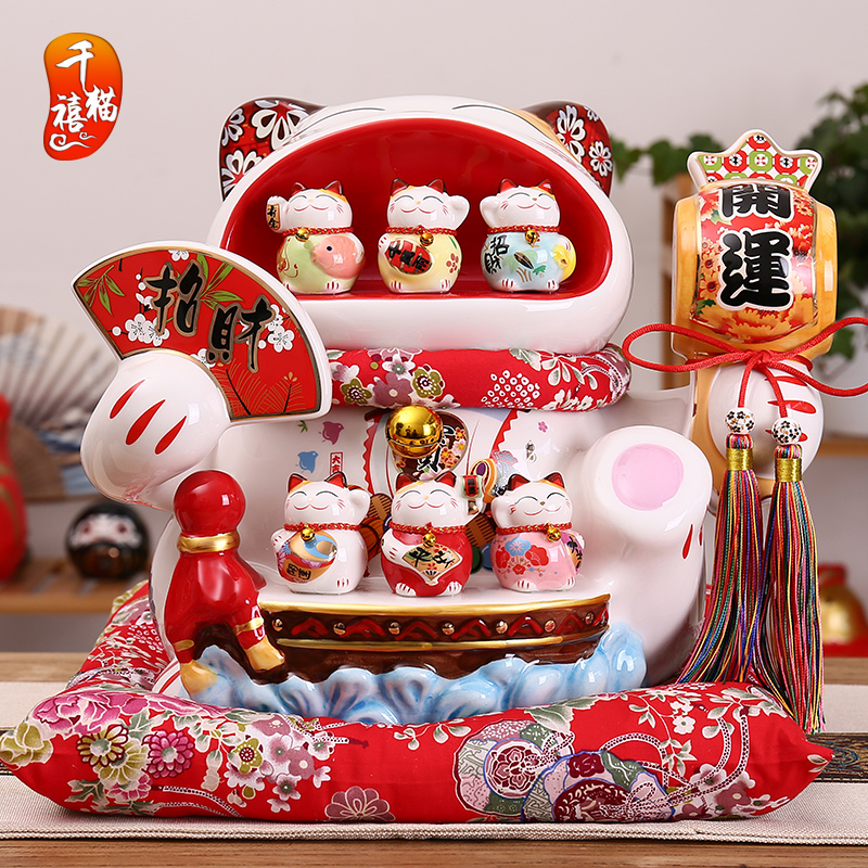 Millennial Cat size Big mouth Mouth Tricks Cat Swing Piece Shop Opening Gift Home Accessories Ceramic Deposit silo