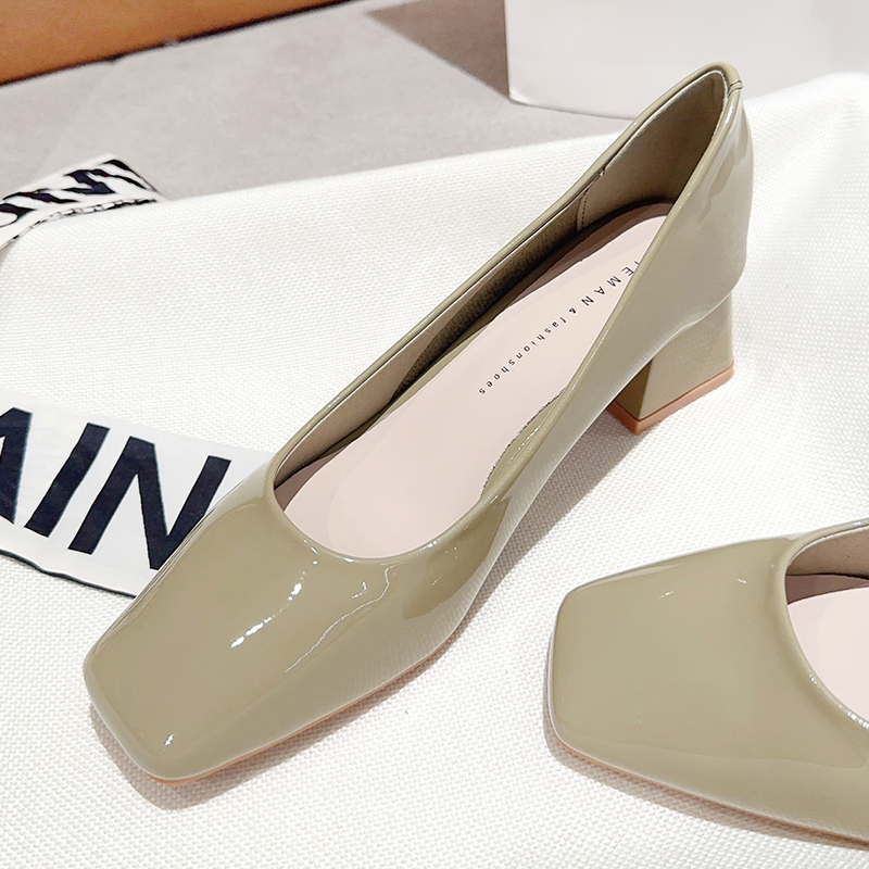 Matcha Green Simple Square-Toe Single Shoes for Women with Chunky Heels, 2026 New Retro Comfortable Gentle Granny High-Heeled Women's Shoes Matcha Green Simple Square-Toe Single Shoes for Women with Chunky Heels, 2026 New Retro Comfortable Gentle Granny High-Heeled Women's Shoes