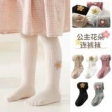 Осенние колготки, хлопковый наряд маленькой принцессы для девочек, детские демисезонные леггинсы