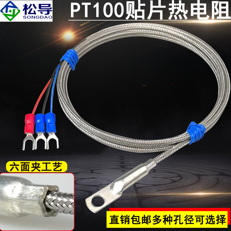 Pt100 Patch Type Thermal Resistance Thermocouple Temperature Sensor Surface End Face Spacer Cold Press Nose Temperature Monitor