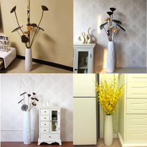Ornament white ceramic floor-to-ceiling high vase decoration living room modern minimalist dry branch flower arrangement Nordic large ornament Clearance