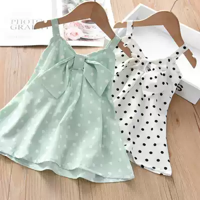 Girls summer dress new small and medium children suspender skirt summer style foreign girl baby suspender skirt