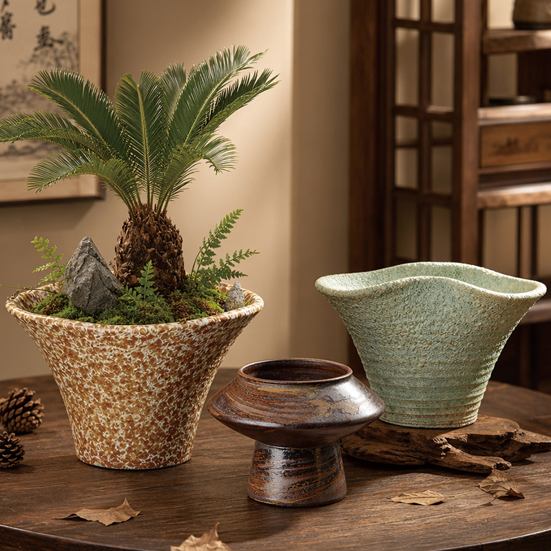 B&B Hotel Decorations, Old Jars, Vintage Items, Coarse Pottery Pots, Flowing Water, Maple, Bougainvillea, Ceramic Flower Pots, Large Old Stump Pots